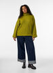Knitted top with turtleneck, Green, Model image number 1