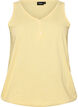 Tank top in organic cotton with V-neck and buttons, Yellow, Packshot image number 0