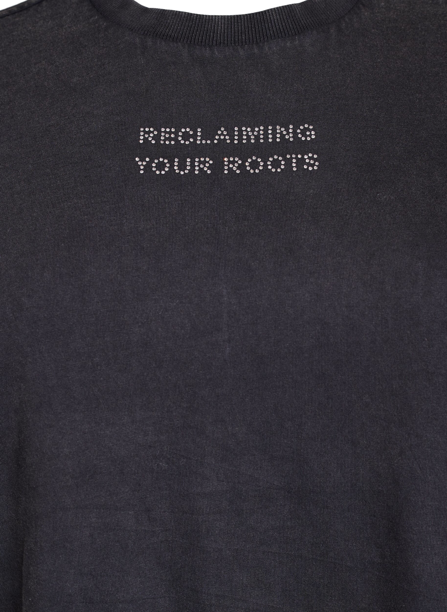 Zizzifashion Organic cotton T-shirt with studs, Dark Grey, Packshot image number 2