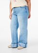Wide leg jeans with turn-ups, Light Blue, Model image number 2
