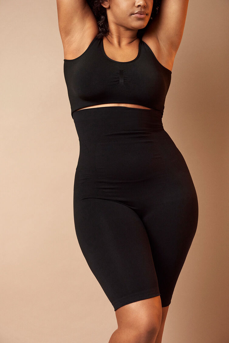 High waisted shapewear shorts, Black, Image image number 1