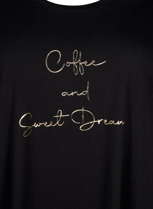 Short-sleeved nightgown in organic cotton, Black Coffee, Packshot image number 2