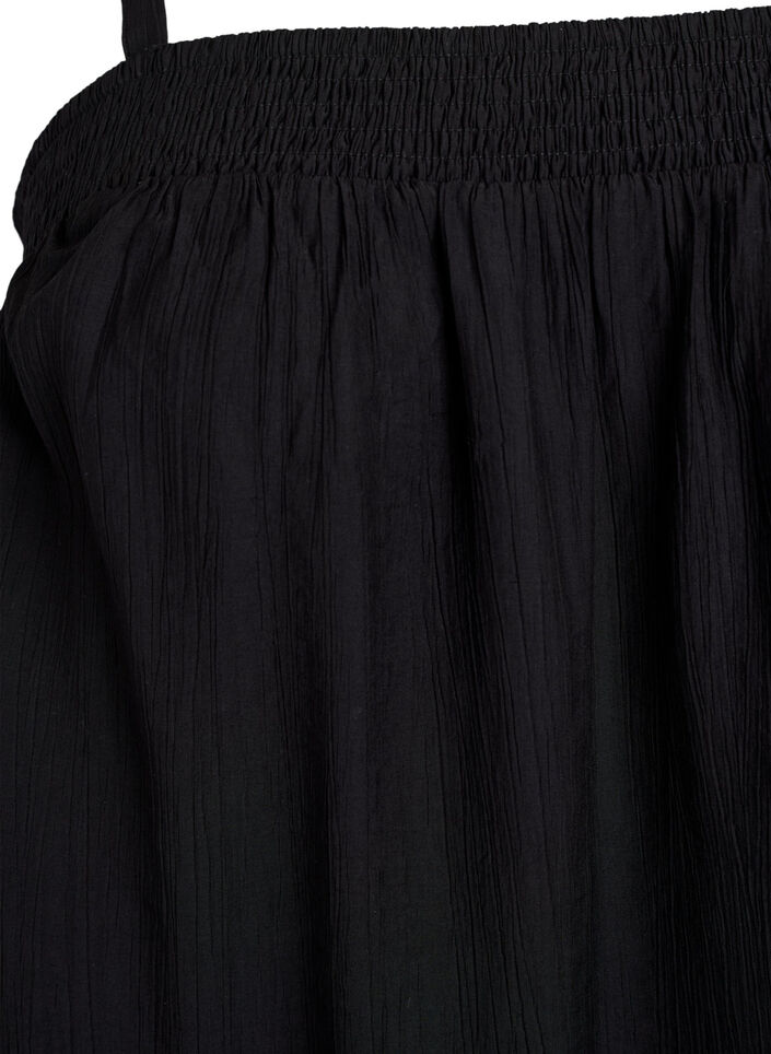 Short viscose dress with spaghetti straps, Black, Packshot image number 2