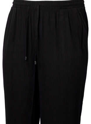 	 Viscose trousers with drawstring, Black, Packshot image number 3