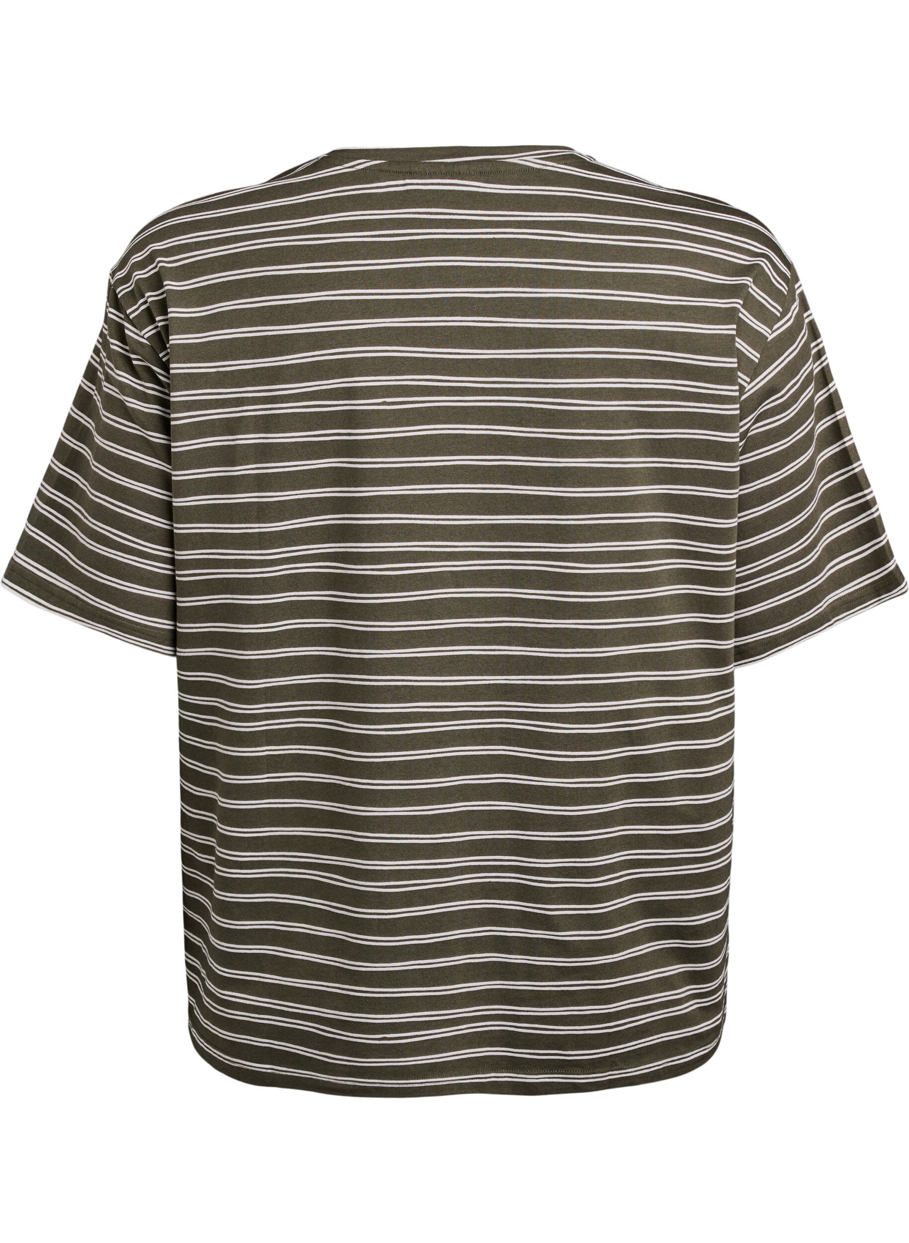 Zizzifashion Striped T-shirt, Green, Packshot image number 1