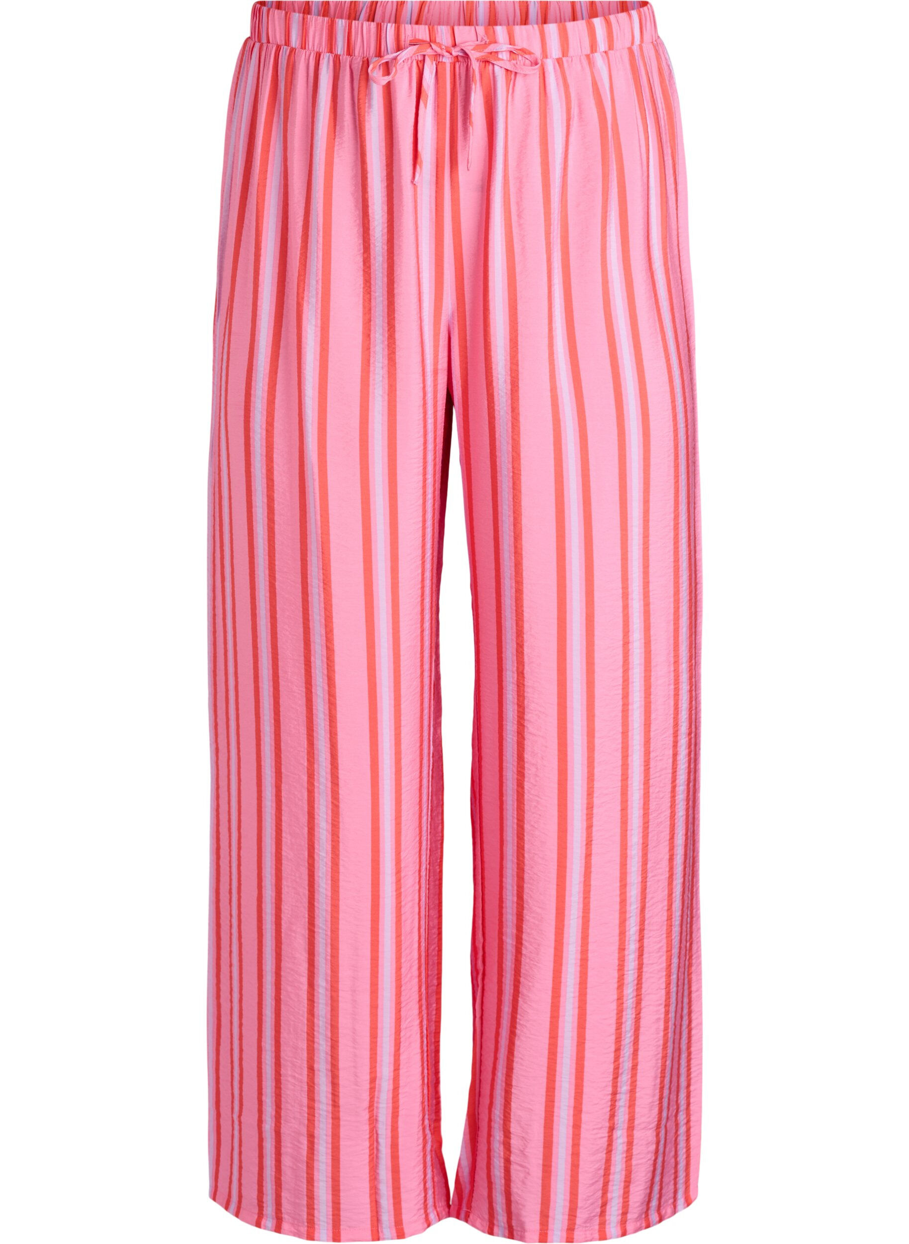 ZizzifashionStriped trousers with a high waist and wide legs, Pink, Packshot image number 0