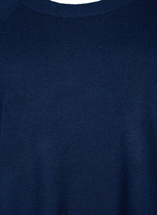 Melange knit dress with buttons, Navy Blazer Mel., Packshot image number 2