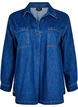 Denim blouse with collar, Unwashed, Packshot image number 0
