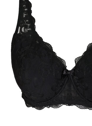 Bra with underwire, padding and lace, Black, Packshot image number 2