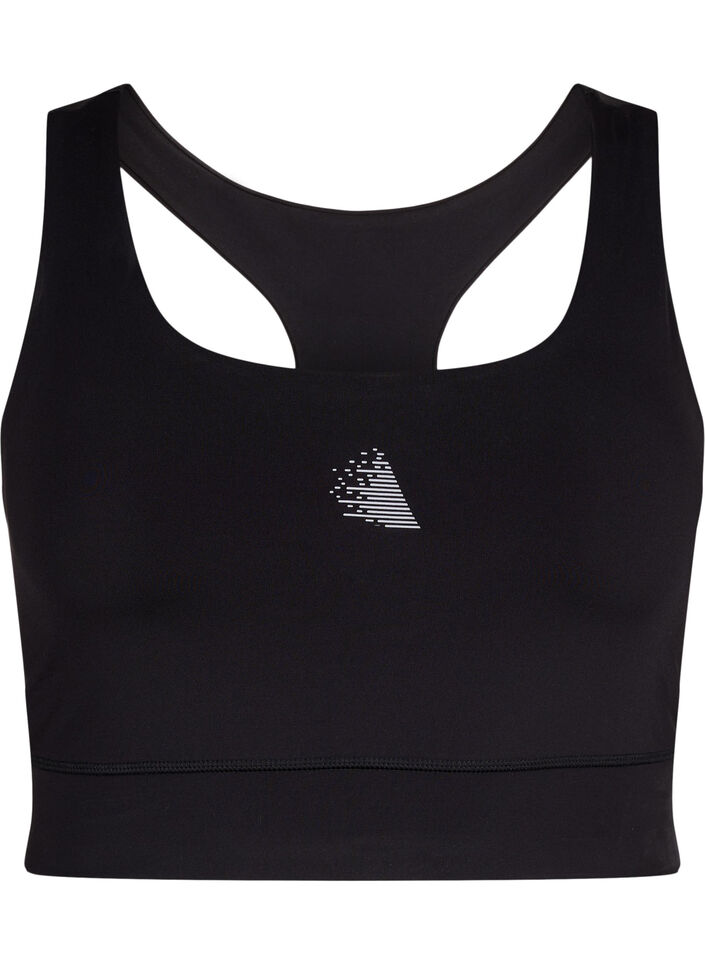 Racerback sports bra, Black, Packshot image number 0