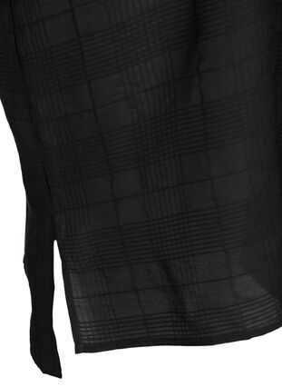 Long shirt in viscose with texture, Black, Packshot image number 3