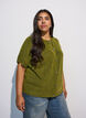 Knit cardigan with short sleeves, Green, Model image number 0