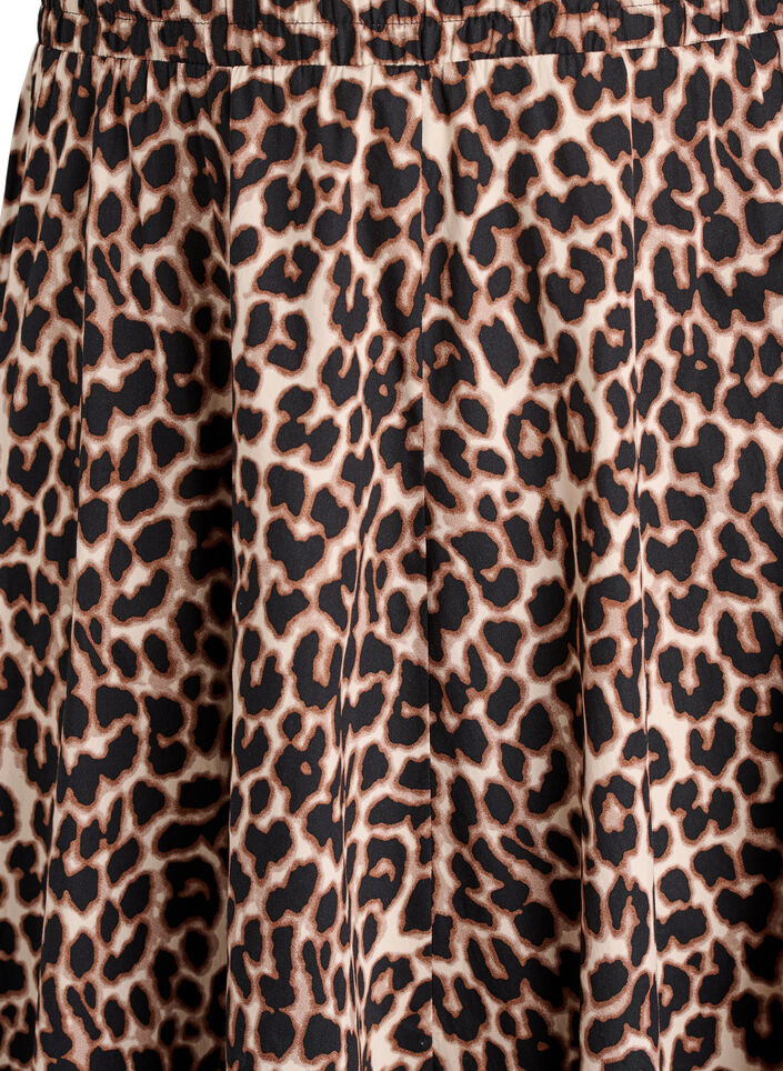 A-line midi skirt with leopard print, Brown, Packshot image number 2