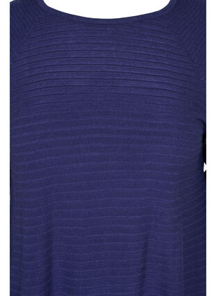 Knitted blouse with round neckline, Deep Cobalt, Packshot image number 2
