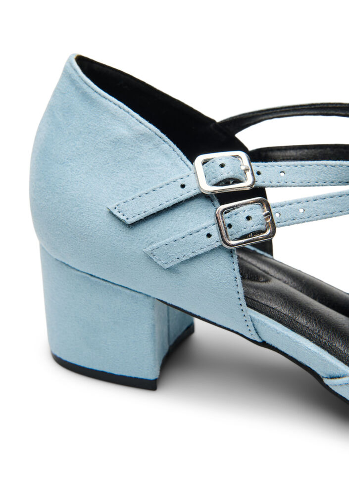 Pumps with double straps, Light Blue, Packshot image number 4