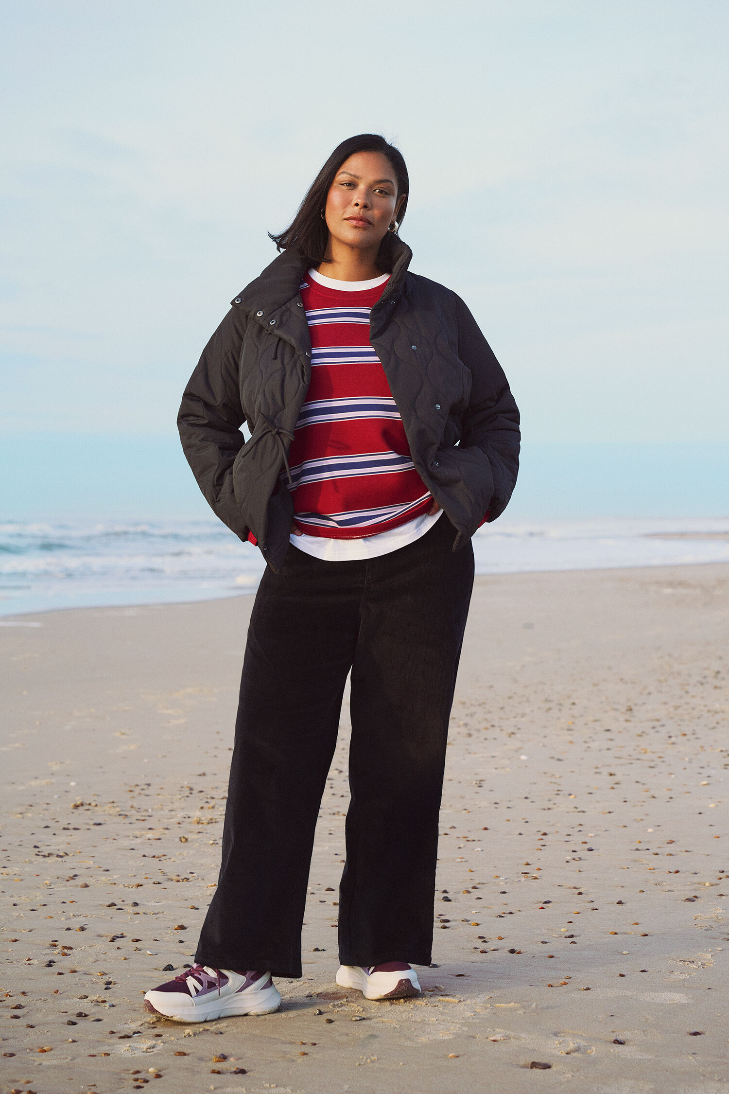 Zizzifashion Short quilted jacket with bows, , Model