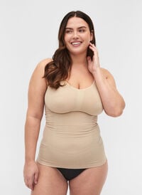 Shapewear top with wide straps, Nude, Model