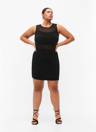 Sleeveless dress with slim fit, Black, Model image number 3