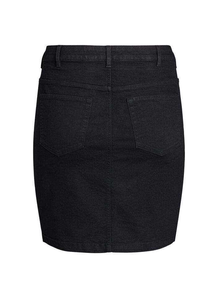 FLASH - Tight-fitting denim skirt, Black, Packshot image number 1