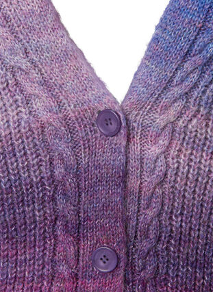 Melange knit cardigan with buttons, Pansy Mel. Comb, Packshot image number 2
