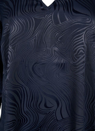 Tunic with tone-on-tone pattern and v-neckline, Night Sky, Packshot image number 2
