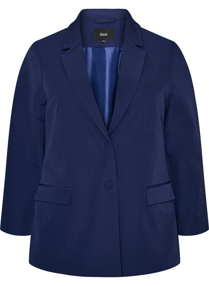 Classic blazer with button fastening, Blue, Packshot image number 0