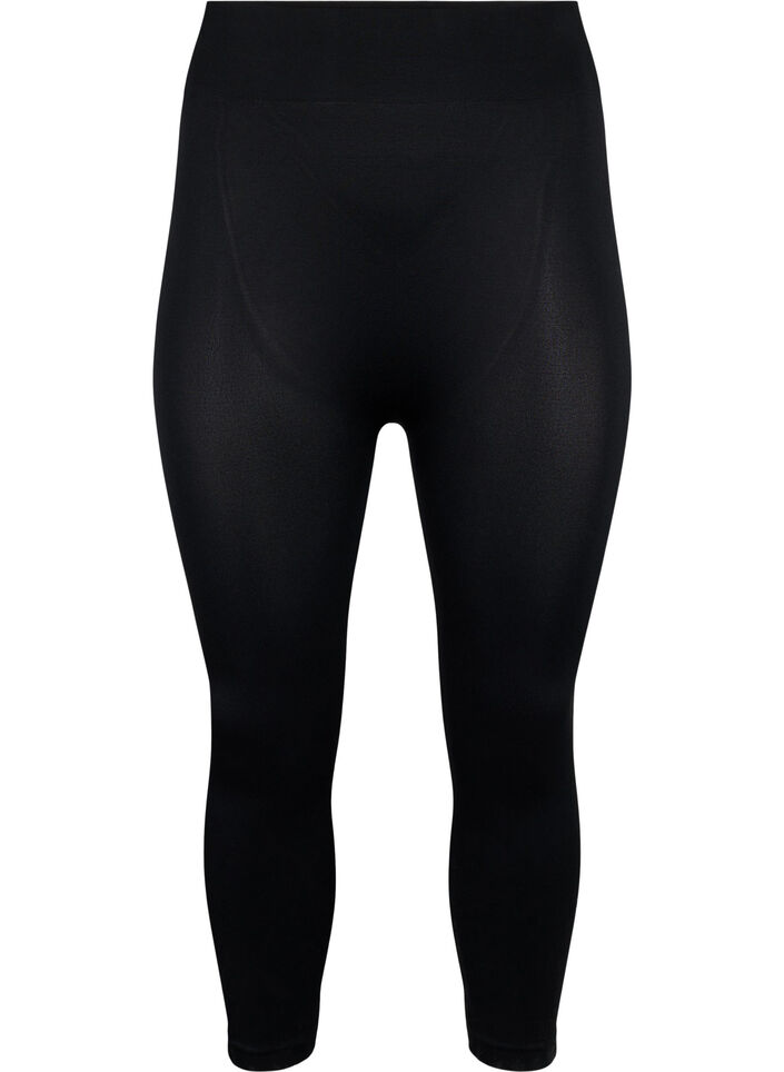 Seamless 3/4 leggings, Black, Packshot image number 0