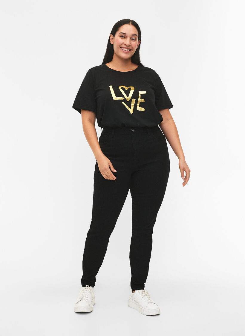 FLASH - 2-pack t-shirt with motif, Black/Port Royale , Model image number 2