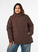 Winter jacket with hood and adjustable waist, Brown, Model image number 0