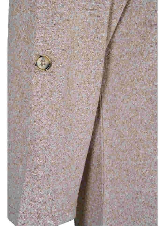 Blouse with buttons and 3/4 sleeves, Umber Melange, Packshot image number 3