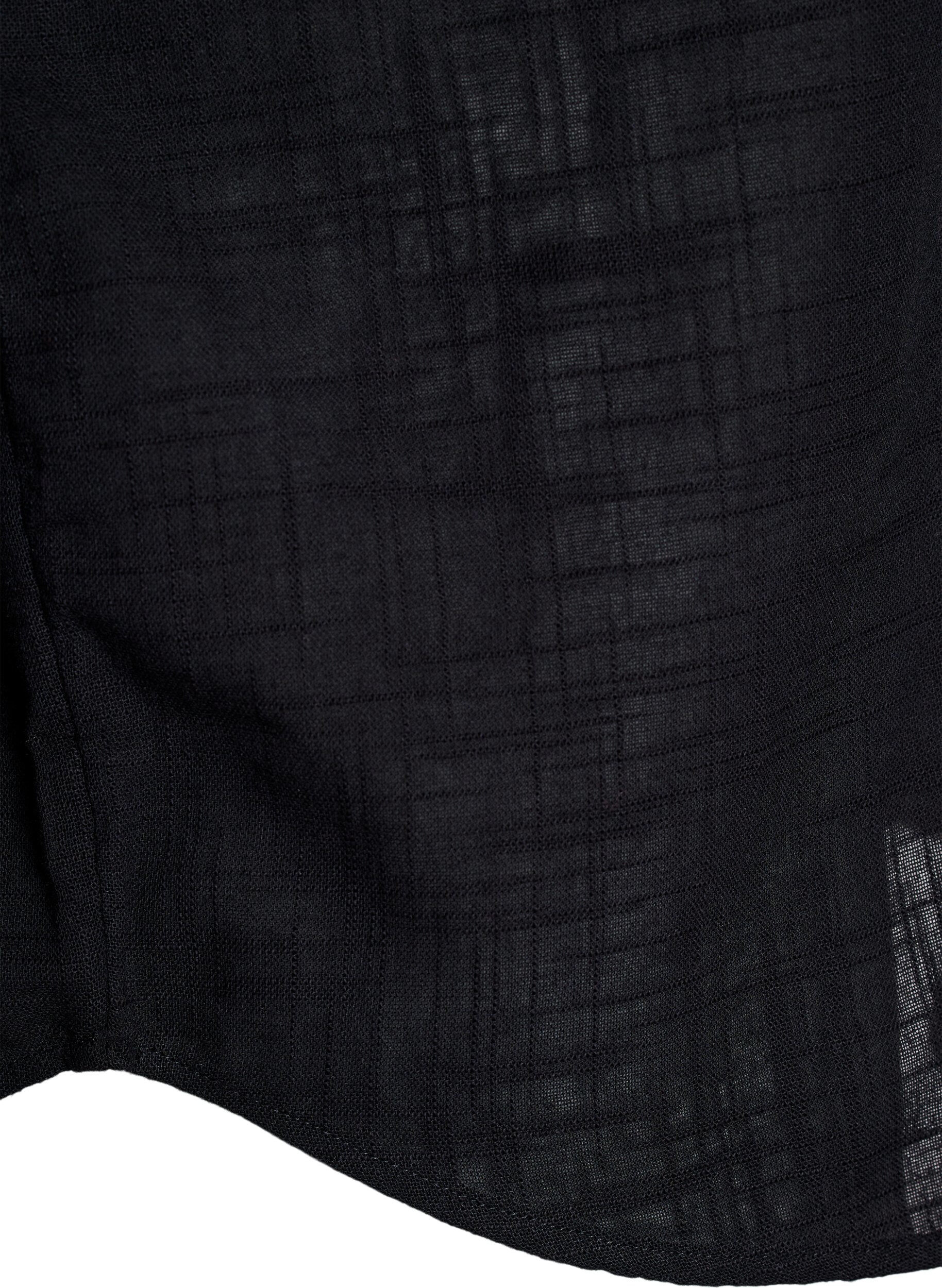 Zizzifashion Loose blouse with cap sleeves, Black, Packshot image number 3