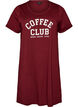 Short-sleeved nightgown in organic cotton, Dark Bordeaux, Packshot image number 0