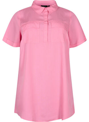 Short-sleeved tunic in lyocell (TENCEL™), Rosebloom, Packshot image number 0