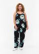 Sleeveless top in viscose, Black Big Flower, Model image number 2
