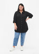 Long plain viscose shirt, Black, Model image number 2