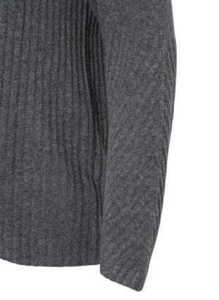 Turtleneck sweater with ribbed texture, Dark Grey Melange, Packshot image number 2
