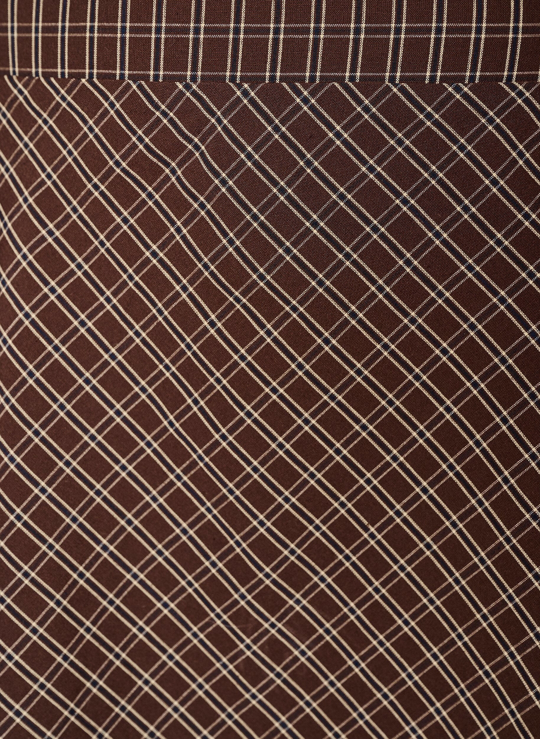 ZizzifashionMidi skirt with lace trim and check pattern, Brown, Packshot image number 2
