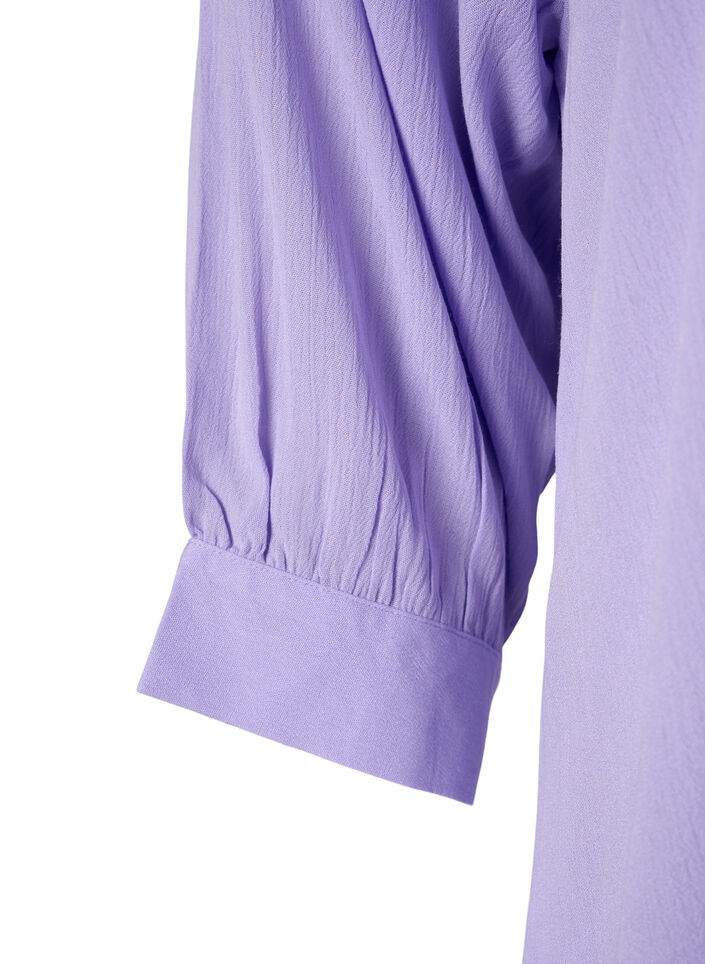 Viscose tunic with 3/4 sleeves, Purple, Packshot image number 2