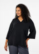 Blouse with 3/4 sleeves, Black, Model image number 0