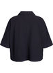 Loose blouse with collar and 1/2 sleeves, Black, Packshot image number 1