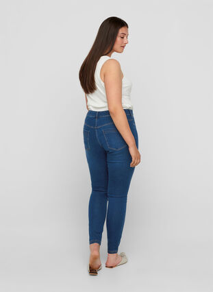Jeggings made from a cotton mix, Blue denim, Model image number 1