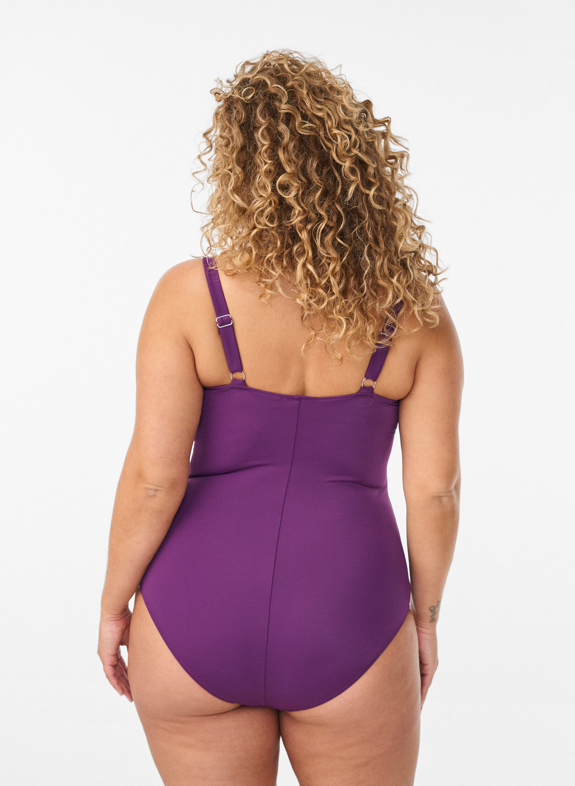Zizzifashion Padded swimsuit with draping, Purple, Model image number 1