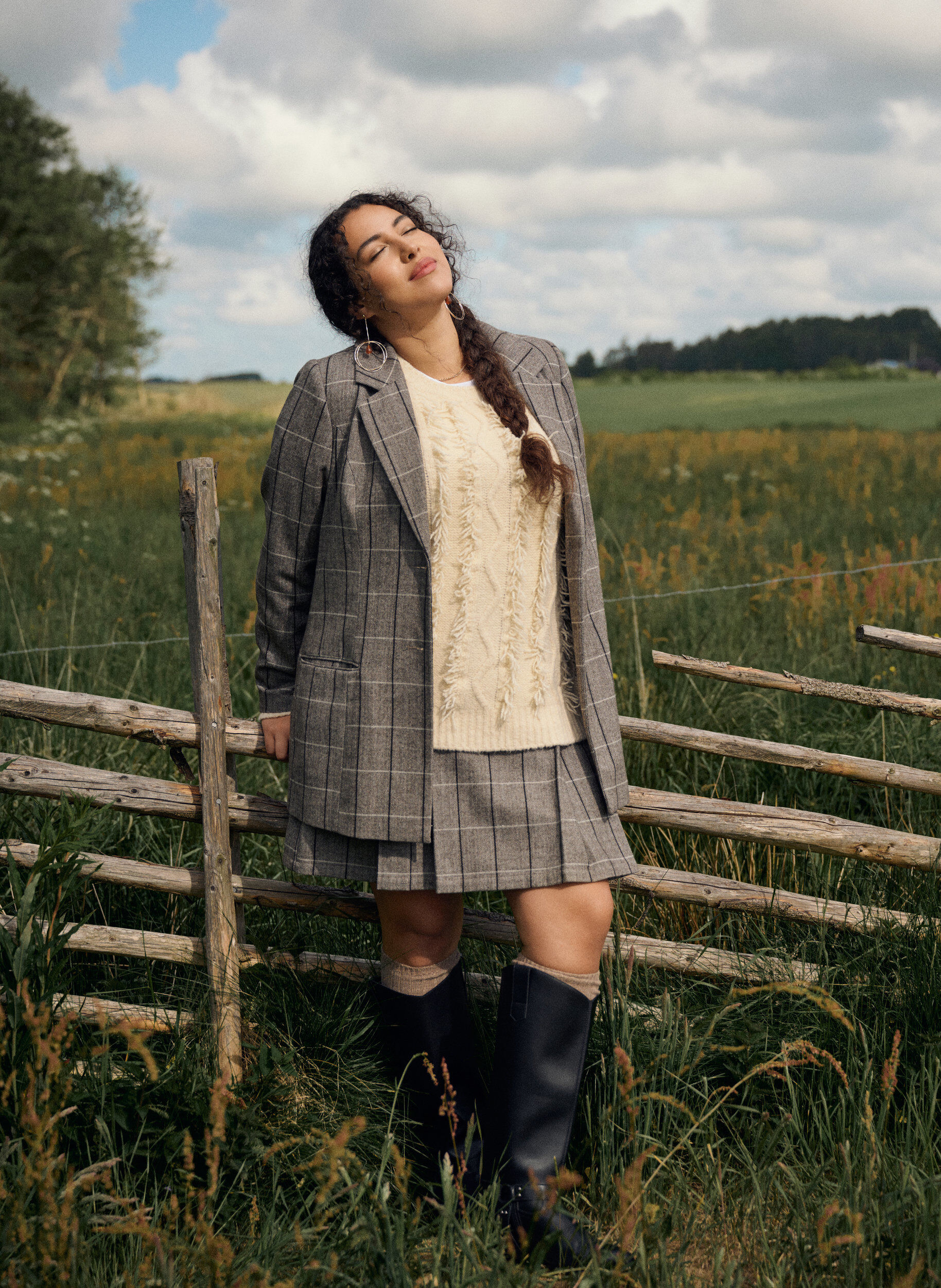 Zizzifashion Checked skirt, Brown, Image image number 0