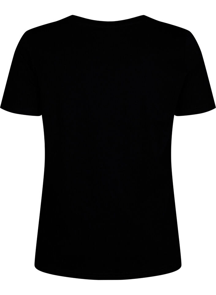 Crew neck cotton T-shirt with print, Black W. Heart L., Packshot image number 1
