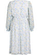 Floral midi dress with wrap-look and smock, Light Blue, Packshot image number 1