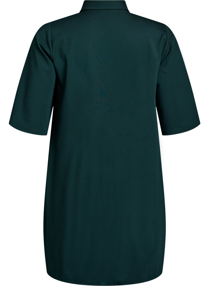 Short shirt dress with 3/4 sleeves, Green, Packshot image number 1