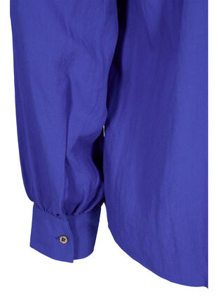 Viscose shirt with wide collar, Dazzling Blue, Packshot image number 3