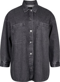 Loose-fitting denim jacket with buttons