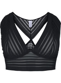 Striped mesh bra