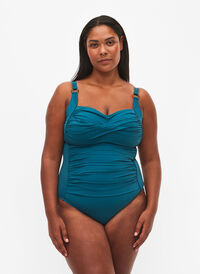 Quilted swimsuit with drapes, Spruced-up, Model
